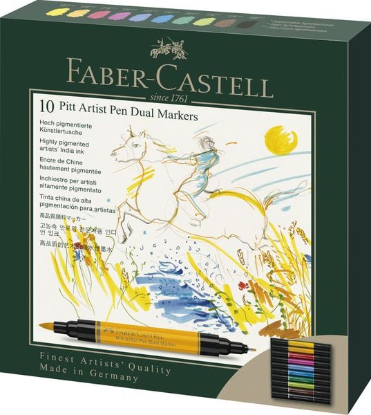 Produktbild: Faber-Castell Tuschestifte Pitt Artist Pen Dual Markers, 10er Set