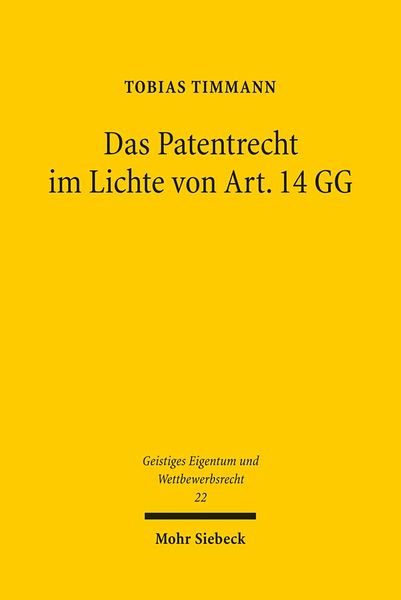 "Das Patentrecht Im Lichte Von Art. 14 GG" Online Kaufen | Thalia