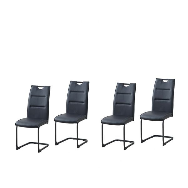 Produktbild: HTI-Living Schwingstuhl DannyP PU Schwarz 4er Set Schwingstuhl DannyP PU Schwarz 4er Set