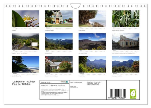 Produktbild: La R&eacute;union - Auf der Insel der Gef&uuml;hle (Wandkalender 2026 DIN A4 quer), CALVENDO Monatskalender