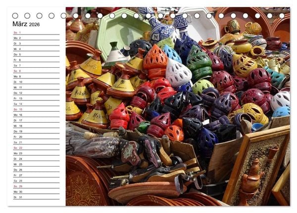 Produktbild: Marokko in Farbe (Tischkalender 2026 DIN A5 quer), CALVENDO Monatskalender