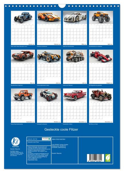 Produktbild: Gesteckte coole Flitzer (Wandkalender 2026 DIN A3 hoch), CALVENDO Monatskalender