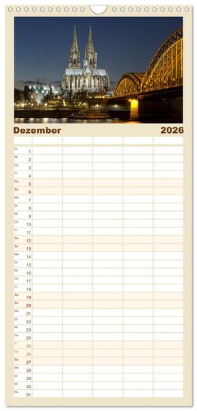 Produktbild: Familienplaner 2026 - Welterbe - St&auml;tten in Deutschland mit 5 Spalten (Wandkalender, 21 x 45 cm) CALVENDO