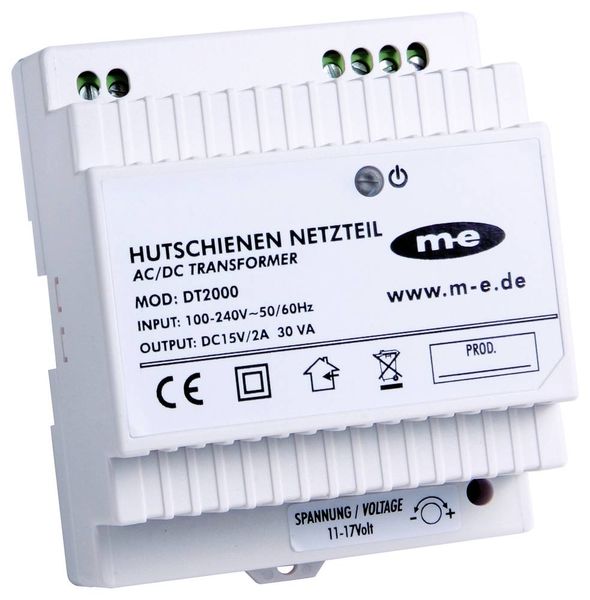 Produktbild: M-e modern-electronics 40778 T&uuml;rsprechanlage Hutschienen-Netzteil Wei&szlig;