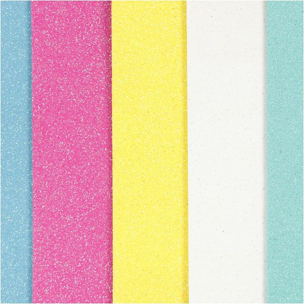 Produktbild: Creativ Company Moosgummi-Bl&auml;tter, A5, 148x210 mm, Dicke 2 mm, Sortierte Farben, 5 Blatt