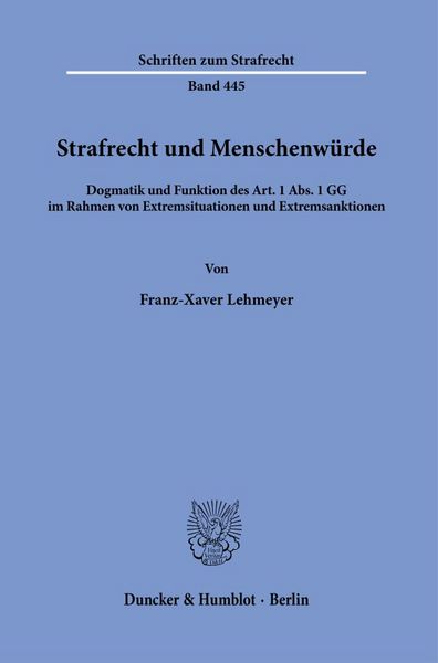 Produktbild: Strafrecht und Menschenw&uuml;rde