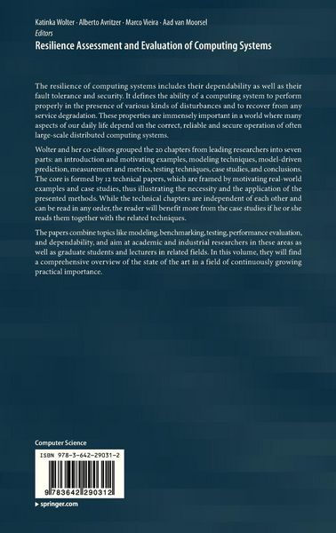 Produktbild: Resilience Assessment and Evaluation of Computing Systems