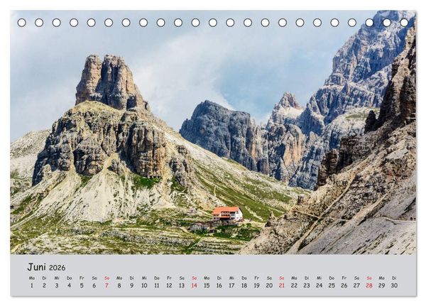 Produktbild: Wandern in den Dolomiten (Tischkalender 2026 DIN A5 quer), CALVENDO Monatskalender