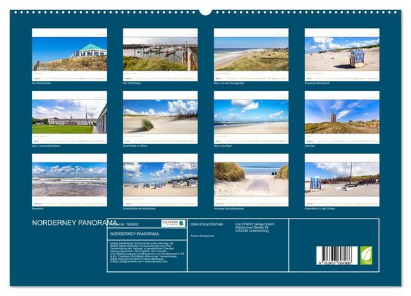 Produktbild: NORDERNEY PANORAMA (hochwertiger Premium Wandkalender 2026 DIN A2 quer), Kunstdruck in Hochglanz