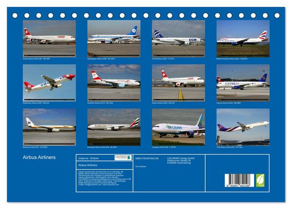Produktbild: Airbus Airliners (Tischkalender 2026 DIN A5 quer), CALVENDO Monatskalender