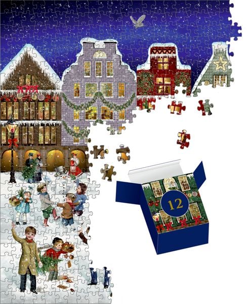 Produktbild: Puzzle-Adventskalender &ndash; Winterabend in der Stadt