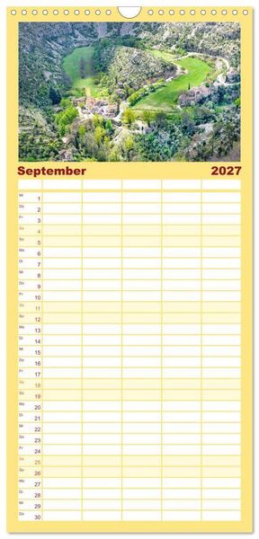 Produktbild: Familienplaner 2027 - Cevennen - Sch&ouml;ne alte Welt mit 5 Spalten (Wandkalender, 21 x 45 cm) CALVENDO