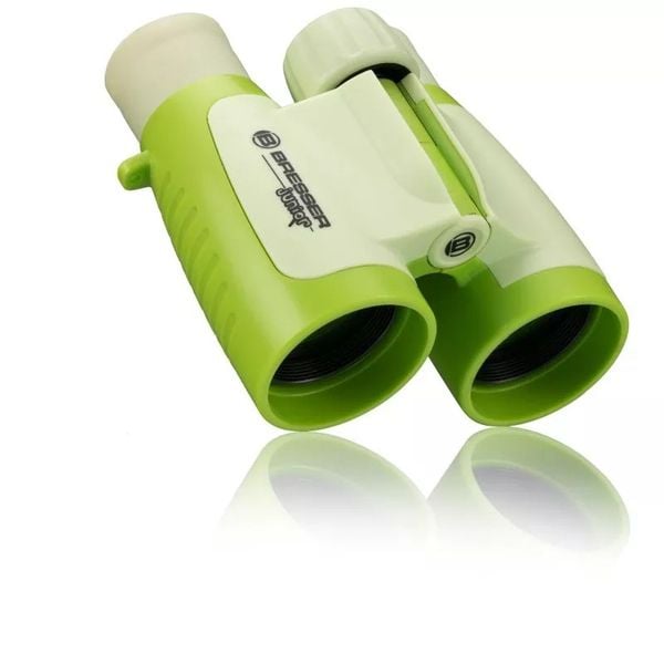 Produktbild: Bresser Junior 8880330 - Kinderfernglas 3x30, 3-fache Vergr&ouml;&szlig;erung, 30mm Objektiv, mit Tasche, Tragriemen und Reinigungstuch, gr&uuml;n, STEM