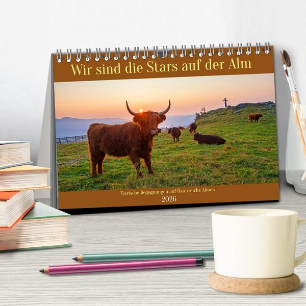 Produktbild: Wir sind die Stars auf der Alm (Tischkalender 2026 DIN A5 quer), CALVENDO Monatskalender