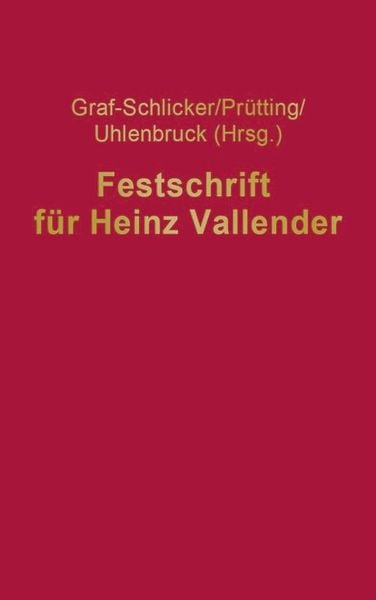 Produktbild: Festschrift f&uuml;r Heinz Vallender