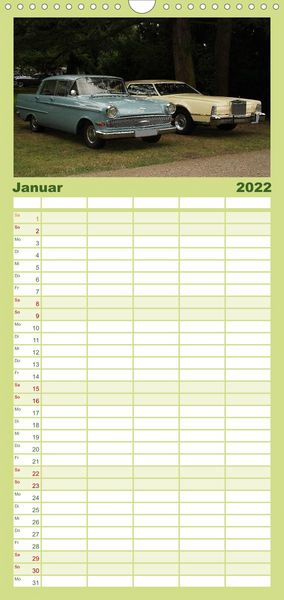 Produktbild: Familienplaner Oldtimer vergangenger Jahrzehnte (Wandkalender 2022 , 21 cm x 45 cm, hoch)