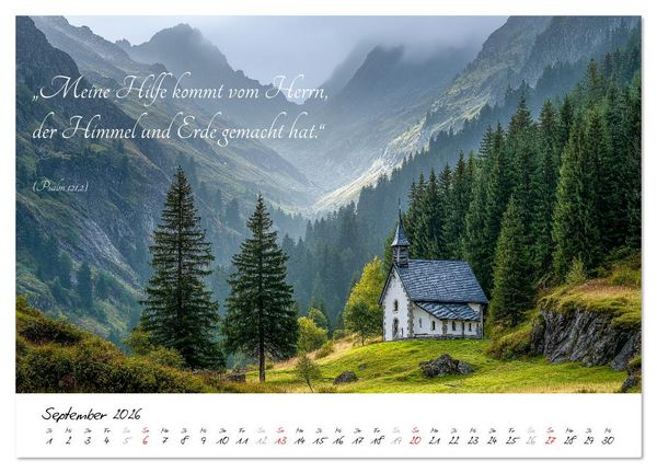 Produktbild: Christlicher Kalender mit Bibelzitaten und spirituellen Bildern (Wandkalender 2026 DIN A2 quer), CALVENDO Monatskalender
