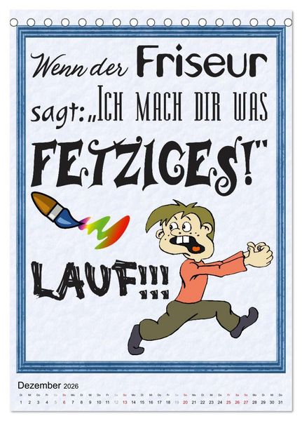 Produktbild: Friseur-Spr&uuml;che (Tischkalender 2026 DIN A5 hoch), CALVENDO Monatskalender