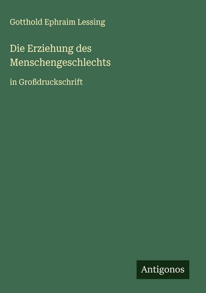 Produktbild: Die Erziehung des Menschengeschlechts