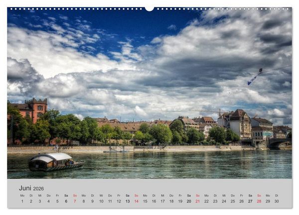 Produktbild: Basel, eine Stadt am Rhein (hochwertiger Premium Wandkalender 2026 DIN A2 quer), Kunstdruck in Hochglanz