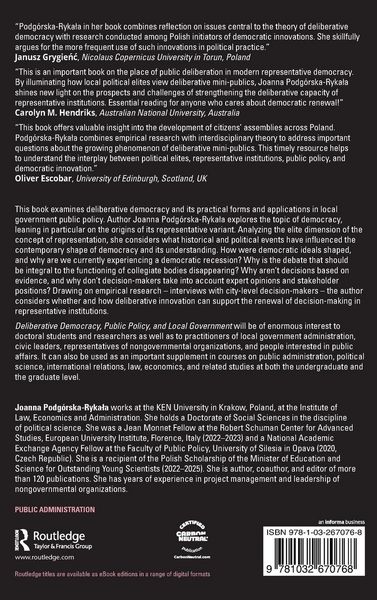 Produktbild: Deliberative Democracy, Public Policy, and Local Government