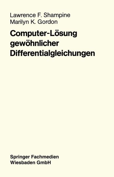 Produktbild: Computer-L&ouml;sung gew&ouml;hnlicher Differentialgleichungen