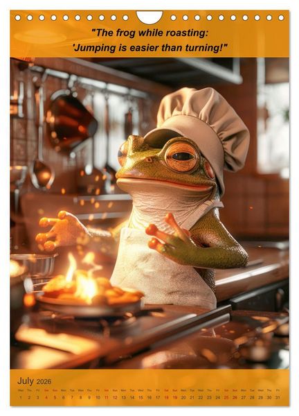 Produktbild: Cooking with animal humor (Wall Calendar 2026 DIN A4 portrait), CALVENDO 12 Month Wall Calendar
