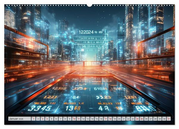Produktbild: KI UND METAVERSE Algorithmen sowie virtuelle Realit&auml;t (hochwertiger Premium Wandkalender 2026 DIN A2 quer), Kunstdruck in Hochglanz