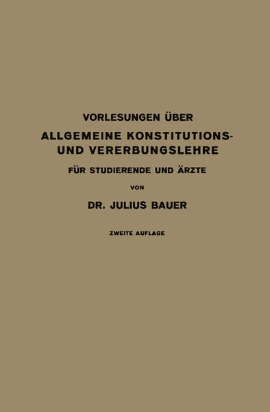 Produktbild: Vorlesungen &Uuml;ber Allgemeine Konstitutions- und Vererbungslehre