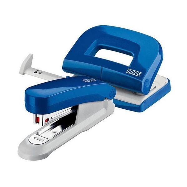 novus Locher und Heftgerät blau