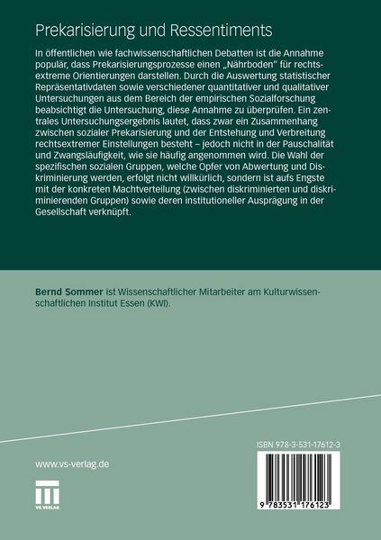 Produktbild: Prekarisierung und Ressentiments