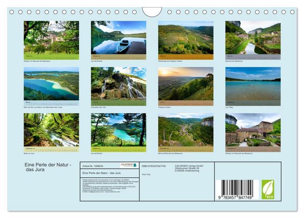 Produktbild: Eine Perle der Natur - das Jura (Wandkalender 2026 DIN A4 quer), CALVENDO Monatskalender