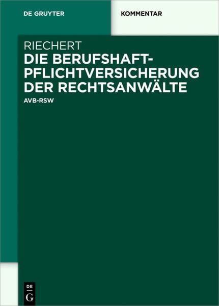 Produktbild: Die Berufshaftpflichtversicherung der Rechtsanw&auml;lte