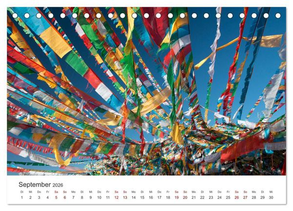Produktbild: Tibet - Kloster und Landschaft (Tischkalender 2026 DIN A5 quer), CALVENDO Monatskalender