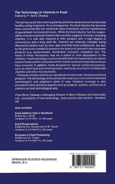 Produktbild: The Technology of Vitamins in Food (C&h)