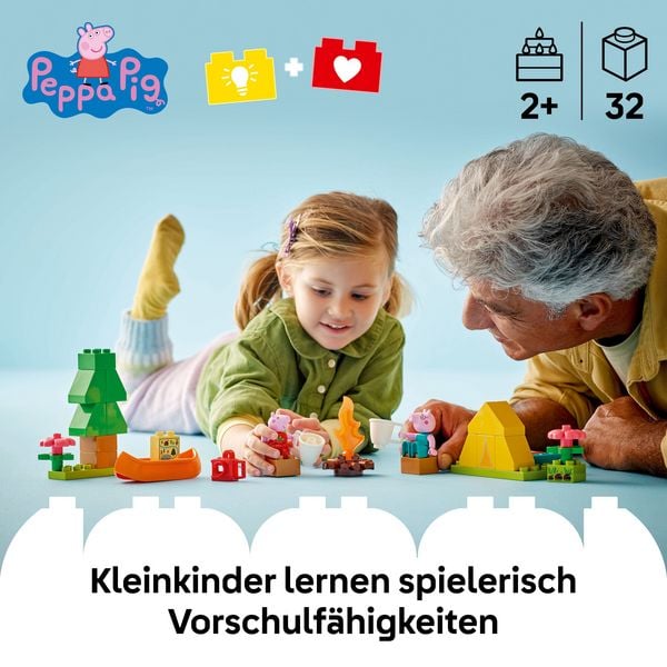 LEGO DUPLO Peppa Wutz Campingausflug - Lernspielzeug mit Zelt 10452