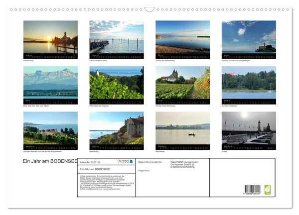 Produktbild: Ein Jahr am BODENSEE (Wandkalender 2026 DIN A2 quer), CALVENDO Monatskalender