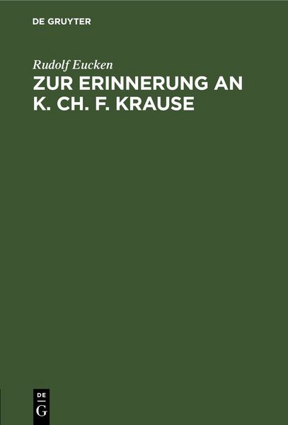 Produktbild: Zur Erinnerung an K. Ch. F. Krause