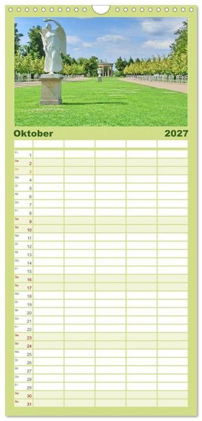 Produktbild: Familienplaner 2027 - Schlossgarten Neustrelitz mit 5 Spalten (Wandkalender, 21 x 45 cm) CALVENDO