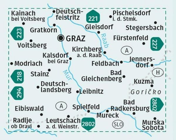 Produktbild: KOMPASS Wanderkarten-Set 226 S&uuml;dsteiermark, Graz, Leibnitz, Deutschlandsberg, Unteres Murtal (2 Karten) 1:50.000