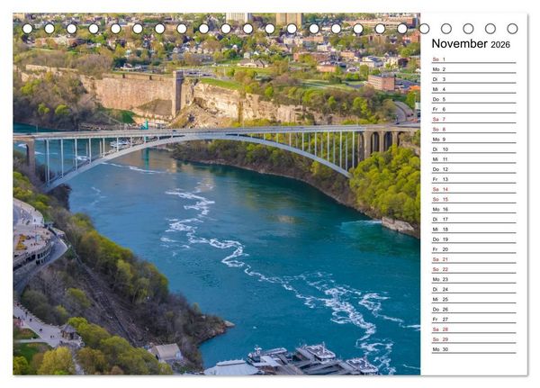 Produktbild: NIAGARAF&Auml;LLE Idyllische Impressionen bei Tag und Nacht (Tischkalender 2026 DIN A5 quer), CALVENDO Monatskalender