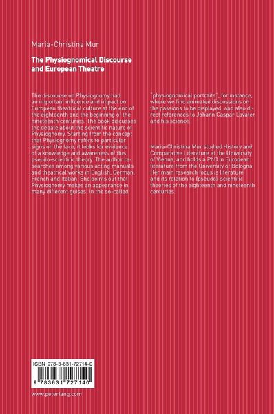 Produktbild: The Physiognomical Discourse and European Theatre