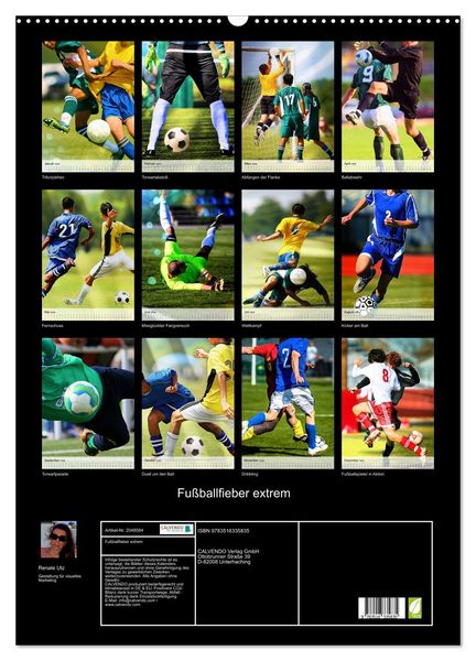 Produktbild: Fu&szlig;ballfieber extrem (Wandkalender 2026 DIN A2 hoch), CALVENDO Monatskalender