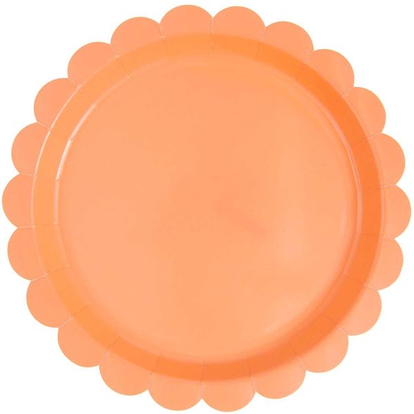 Pappteller Neon Rot,, 8 Stk, 23 cm, 350 g/m²