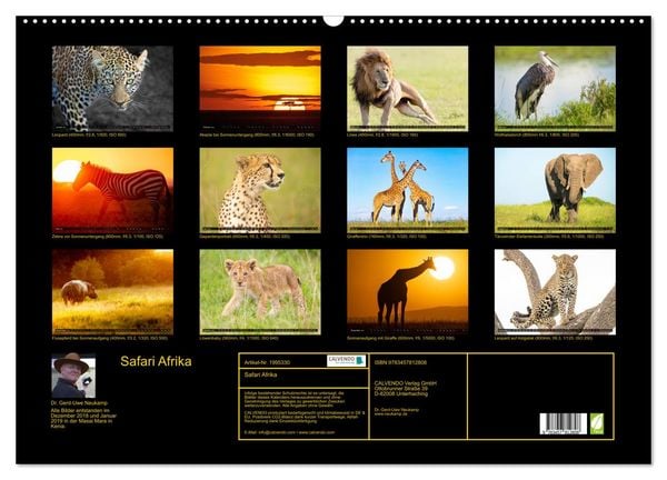 Produktbild: Safari Afrika (Wandkalender 2026 DIN A2 quer), CALVENDO Monatskalender