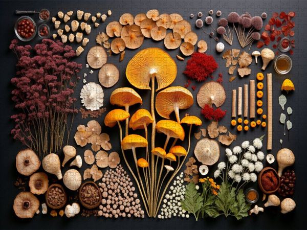 Produktbild: CALVENDO Puzzle Pilzsammlung arrangiert | 2000 Teile Lege-Gr&ouml;&szlig;e 90x67cm Foto-Puzzle f&uuml;r gl&uuml;ckliche Stunden