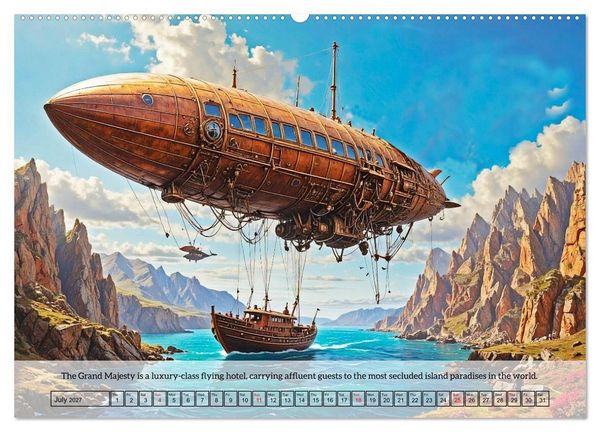 Produktbild: Chronicles of the crimson sky - A Steampunk Journey (Wall Calendar 2027 DIN A2 landscape), CALVENDO 12 Month Wall Calendar