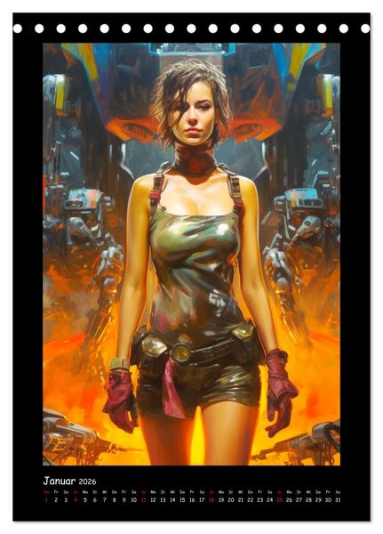 Produktbild: Galaktische Welten. Starke Space Opera-Illustrationen (Tischkalender 2026 DIN A5 hoch), CALVENDO Monatskalender