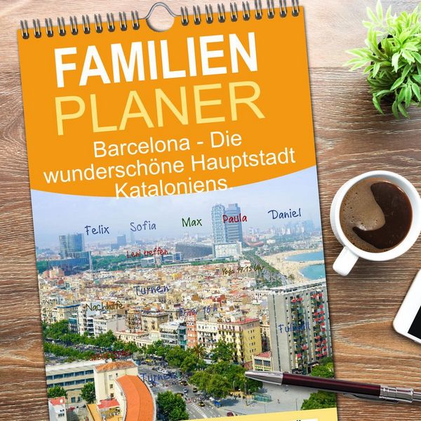 Produktbild: Familienplaner 2026 - Barcelona - Die wundersch&ouml;ne Hauptstadt Kataloniens. mit 5 Spalten (Wandkalender, 21 x 45 cm) CALVENDO