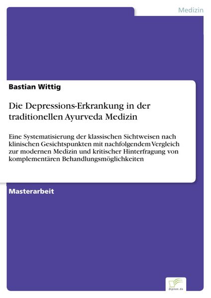 Produktbild: Die Depressions-Erkrankung in der traditionellen Ayurveda Medizin